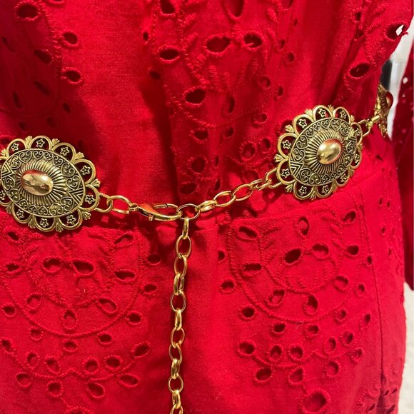 Vonmelli Concho Chain Belt Gold Western Cowgirl Boho Festival Y2K NWT - Picture 5 of 7